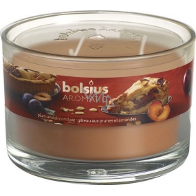 Bolsius Aromatic Plum & Almond Pie - Švestkovo mandlový koláč3 knoty vonná svíčka ve skle 70 x 106 mm 685 g, doba hoření 83 hodin