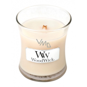 WoodWick Vanilla Bean - Vanilkový lusk vonná svíčka s dřevěným knotem a víčkem sklo malá 85 g