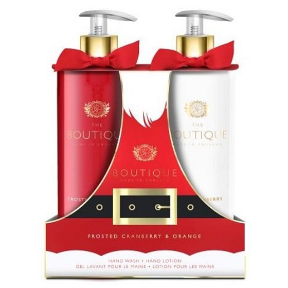 Grace Cole Frosted Cranberry & Orange tekuté mýdlo dávkovač 00 ml + mléko na ruce dávkovač 500 ml, kosmetická sada
