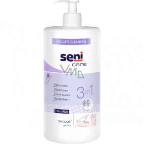 Seni Care 3v1 Mycí tělový bezoplachový krém Ph 5,5, 3% Urea 1000 ml dávkovač