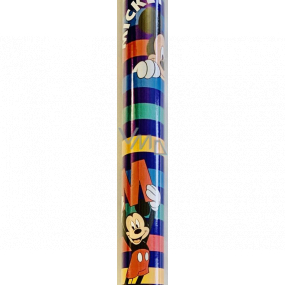Zoewie Dárkový balicí papír 70 x 200 cm Disney barevné pruhy - Mickey Mouse