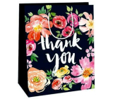 Ditipo Dárková papírová taška 26,4 x 13,6 x 32,7 cm Thank You černá