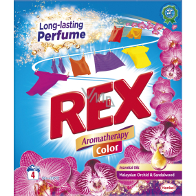 Rex Aromatherapy Color Malaysian Orchid & Sandalwood prací prášek na barevné prádlo 4 dávky 240 g