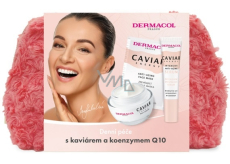 Dermacol Caviar Energy zpevňující denní krém 50 ml + Intensive Anti-Aging Serum intenzivní zpevňující sérum na pleť 12 ml + Face Mask zpevňující pleťová maska 2 x 8 ml + kosmetická taška, kosmetická sada pro ženy