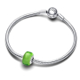 Charm Sterlingové stříbro 925 Zelené Murano sklo, korálek na náramek symbol