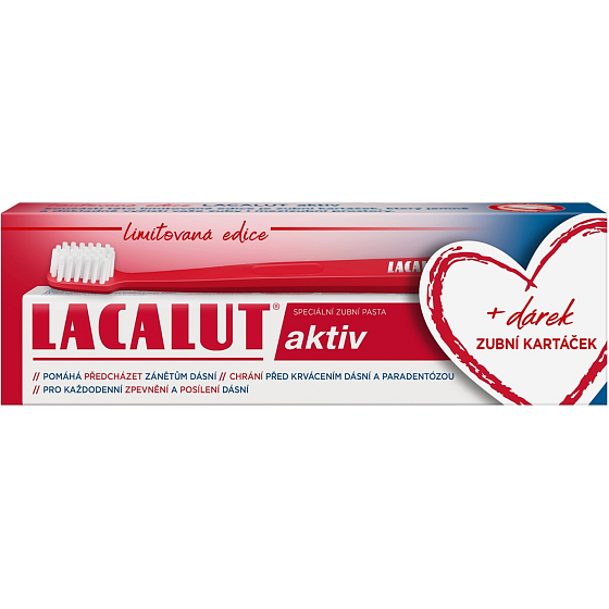 Lacalut Aktiv zubní pasta + zubní kartáček, 75 ml