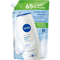 Nivea sprchový gel Creme Soft, náhradní náplň, 500 ml