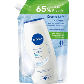 Nivea sprchový gel Creme Soft, náhradní náplň, 500 ml Nivea sprchový gel Creme Soft, náhradní náplň, 500 ml