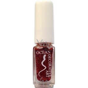 Ocean Decorative Art zdobící lak na nehty odstín 08 červený třpyt 5 ml