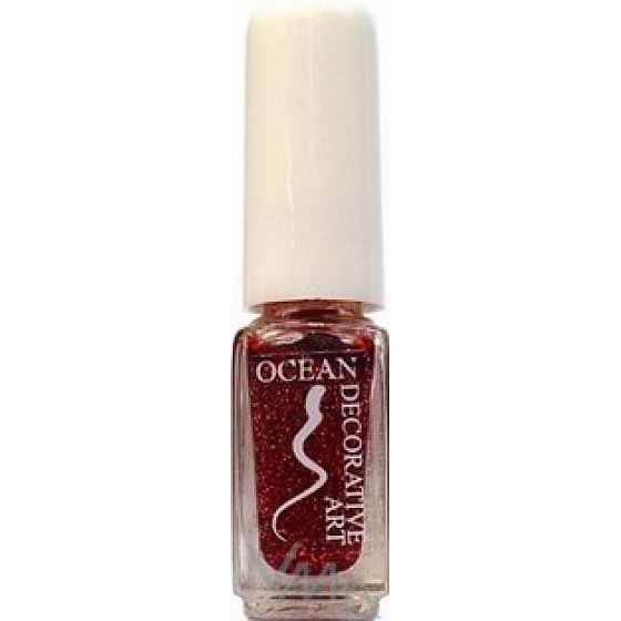 Ocean Decorative Art zdobící lak na nehty odstín 08 červený třpyt 5 ml