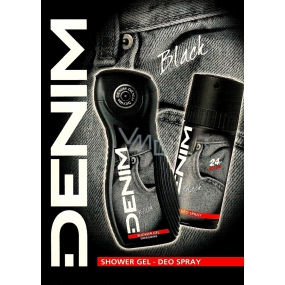 Denim Black sprchový gel pro muže 250 ml + deodorant sprej 150 ml, kosmetická sada