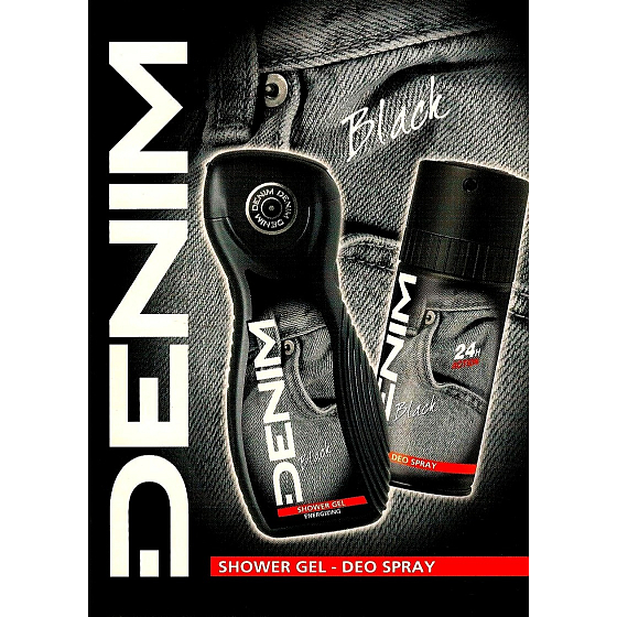 Denim Black sprchový gel pro muže 250 ml + deodorant sprej 150 ml, kosmetická sada