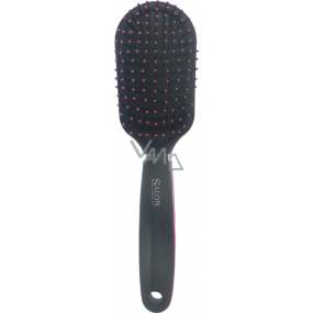 Salon Professional Brush kartáč na vlasy velký oválný černo-růžový 24 cm 40270