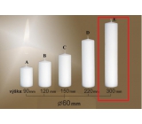 Lima Gastro hladká svíčka bílá válec 60 x 300 mm 1 kus