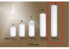 Lima Gastro hladká svíčka bílá válec 60 x 300 mm 1 kus