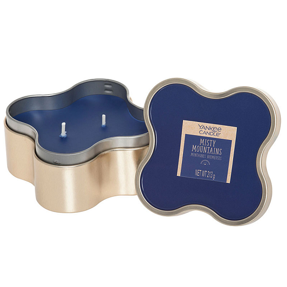 Yankee Candle Misty Mountains - Mlžné hory vonná svíčka v plechové dóze Wanderlust 2 knoty 214 g