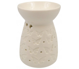 Aromalampa porcelánová bílá s motýlky 11 cm