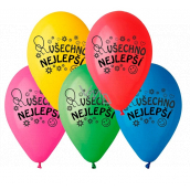 Balónky "Všechno nejlepší", 26 cm, 10 kusů v balení, mix barev