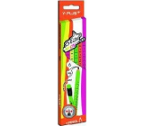 Y-Plus+ Star Neon grafitové tužky s pryží trojhranné 8 mm 6 kus mix neon barev