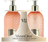 Vivian Gray Neroli a Ambra luxusní tekuté mýdlo s dávkovačem 300 ml + luxusní mléko na ruce s dávkovačem 300 ml, kosmetická sada