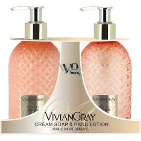 Vivian Gray Neroli a Ambra luxusní tekuté mýdlo s dávkovačem 300 ml + luxusní mléko na ruce s dávkovačem 300 ml, kosmetická sada