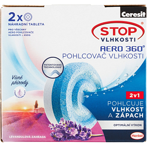 Ceresit Stop Vlhkosti Aero 360° Náhradní tablety – Levandule 2 × 450 g (900 g)