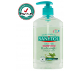 Sanytol Zelený čaj & Aloe Vera dezinfekční hydratující mýdlo na ruce 250 ml s dávkovačem