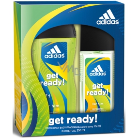 Adidas Get Ready! for Him parfémovaný deodorant sklo 75 ml + sprchový gel 250 ml, kosmetická sada