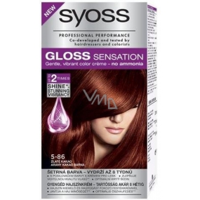 Syoss Gloss Sensation Šetrná barva na vlasy bez amoniaku 5-86 Zlaté kakao 115 ml