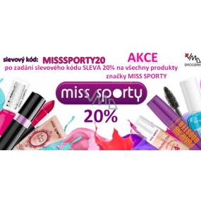 Sleva 20% na produkty Miss Sporty, V košíku zadej kód MISSSPORTY20 - Akce platí celý měsíc červen
