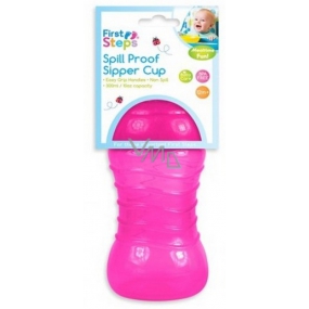First Steps Spill Proof Sipper Cup 12 + láhev nekapající pro děti růžová 310 ml