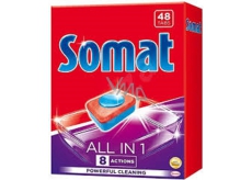 Somat All In 1 8 Actions tablety do myčky se silou kyseliny citrónové pro čisté a zářivé nádobí 48 kusů