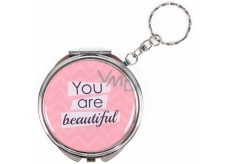 Albi Zrcátko - klíčenka s textem You Are Beautiful 6,5 cm