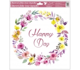 Okenní fólie bez lepidla věneček Happy Day 33 x 30 cm