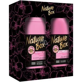 Nature Box Almond sprchový gel 385 ml + tělové mléko 385 ml, kosmetická sada
