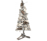 Vánoční strom proutěný proplétaný z větviček stříbrný 40 cm