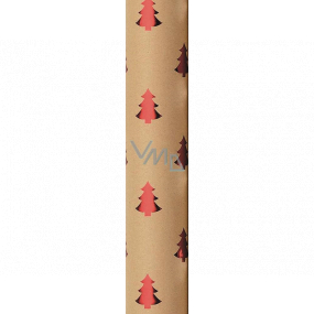 Zoewie Dárkový balicí papír 70 x 150 cm Vánoční Shining Moments přírodní - červené stromky