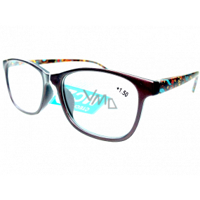 Berkeley Čtecí dioptrické brýle +1,5 plast hnědé, barevné postranice 1 kus MC2193
