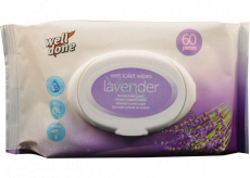 Well Done Wet Toilet Wipes Lavender vlhčený toaletní papír s vůní levandule 60 kusů