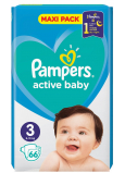 Pampers Active Baby velikost 3, 6-10 kg plenkové kalhotky 66 kusů