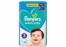 Pampers Active Baby velikost 3, 6-10 kg plenkové kalhotky 66 kusů