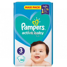 Pampers Active Baby velikost 3, 6-10 kg plenkové kalhotky 66 kusů