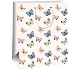 Ditipo Dárková papírová taška 26,4 x 13,6 x 32,7 cm Růžová motýlci