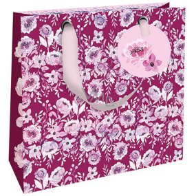 Nekupto Dárková papírová taška luxusní 18 x 16 cm Květinky