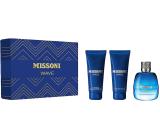 Missoni Wave toaletní voda 100 ml + sprchový gel 150 ml + balzám po holení 100 ml, dárková sada pro muže