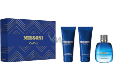 Missoni Wave toaletní voda 100 ml + sprchový gel 150 ml + balzám po holení 100 ml, dárková sada pro muže