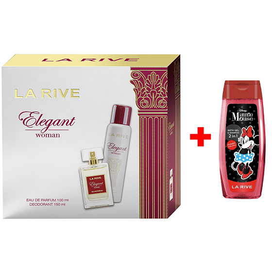 LA RIVE ELEGANT WOMAN parfémovaná voda 100 ml + deodorant sprej 150 ml, dárková sada pro ženy + Sprchový gel La Rive 2v1 Minie 250 ml NAVÍC