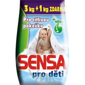 Sensa Aloe Vera pro citlivou pokožku prací prášek pro děti 3+1 kg