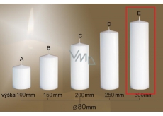 Lima Gastro hladká svíčka bílá válec 80 x 300 mm 1 kus