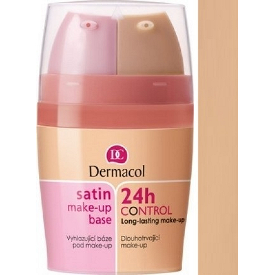 Dermacol Satin Make-up Base & 24h Control 2v1 make-up báze a make-up 04 2x15 ml